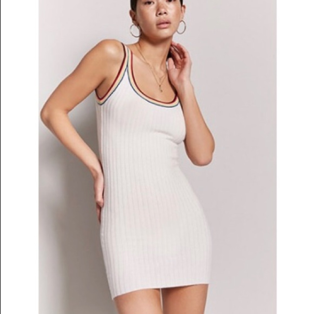 Dress white and rainbow